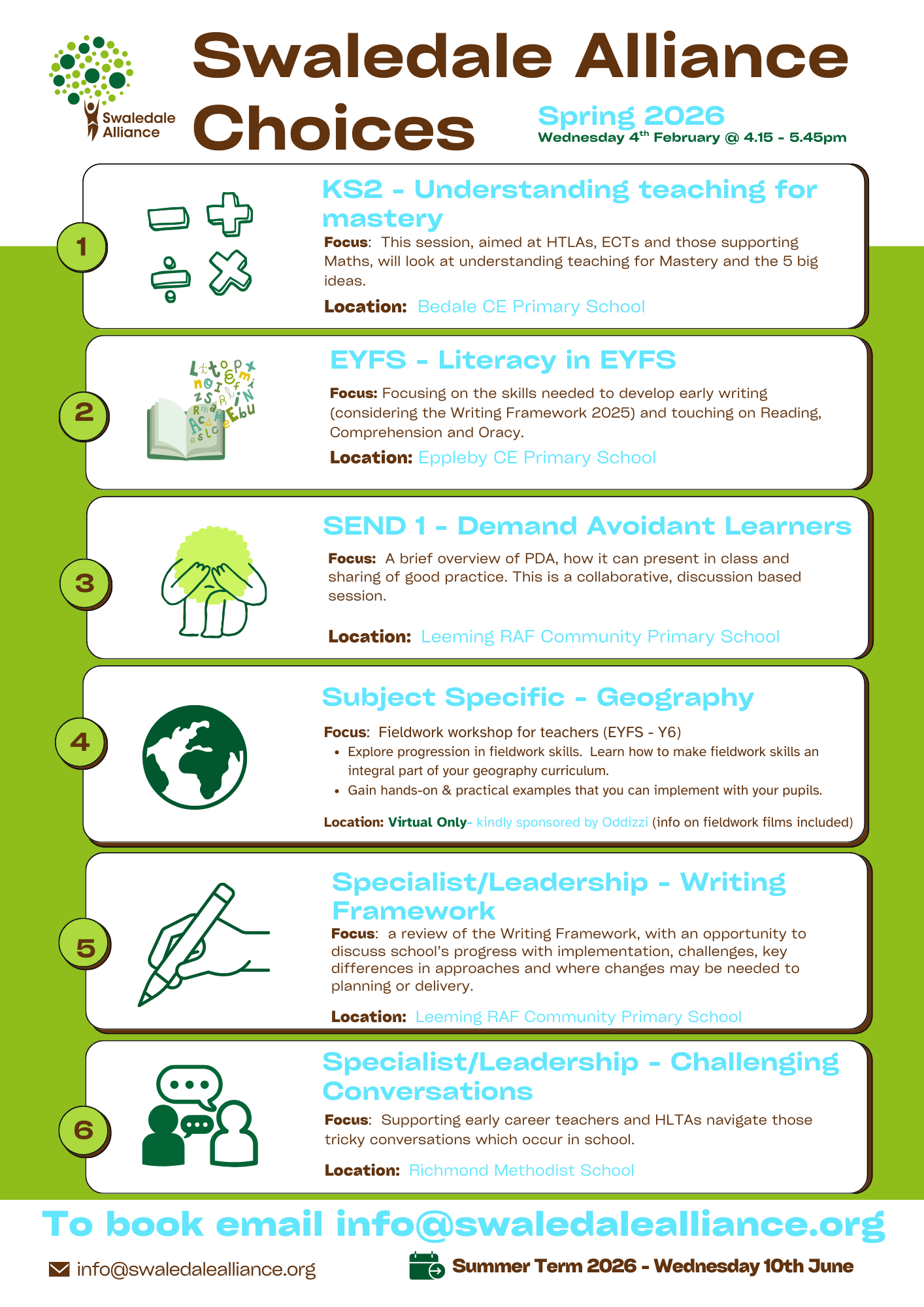 Swaledale Alliance Choices Spring 2026